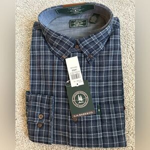 G. H. Bass & Co. Men’s Flannel shirt long sleeve, Sargasso Sea, Size large, NWT